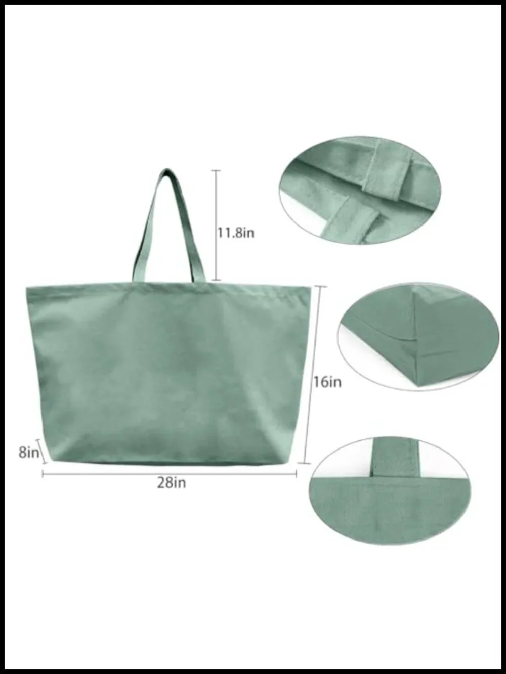 Large Canvas Tote Bag Reusable Extra Big Grocery Shopping